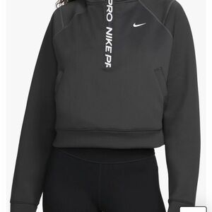 Nike Pullover Womens Medium Red Pro 1/2 Zip Cropped Dri-Fit Training Performance